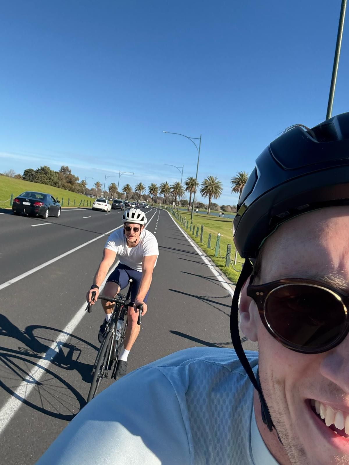 Mack Horton and his brother, Chad, on the open road. Photo: Supplied